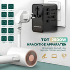 Remodius Wereldstekker - 220+ landen - 2x USB-C & 2x USB-A - afbeelding 3