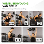 Tunturi Halterset en Dumbbells Vinyl 28 kg - Gewichten Set met Kettlebell en Barbell - Opdruksteunen - afbeelding 4
