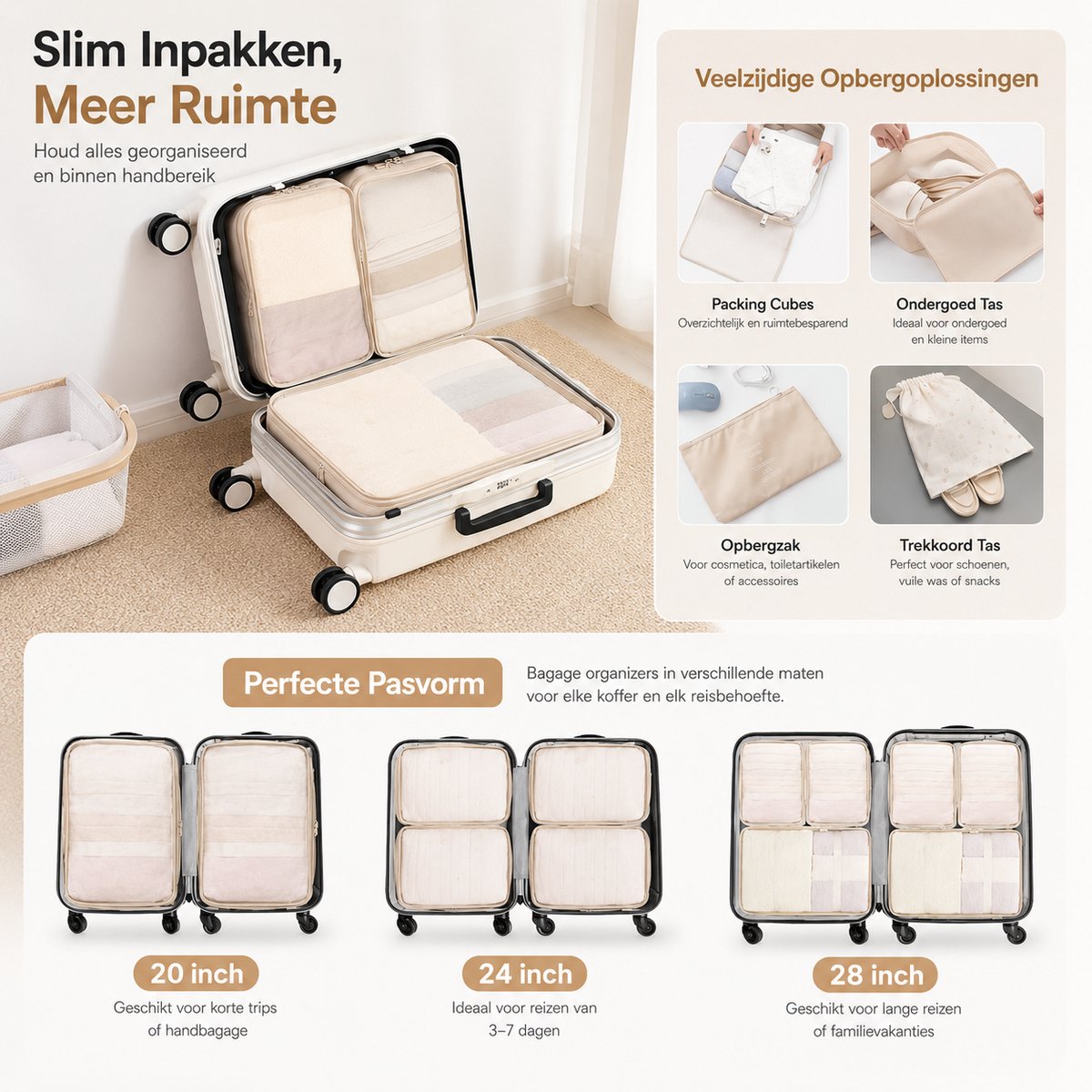 BOTC Packing Cubes Set 9-Delig - koffer organizer set - koffer organizer - afbeelding 4