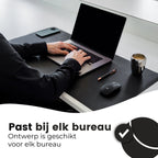 WURK Muismat 90x45 - XXL - Bureau Onderlegger - Bureau Organizer - Bureaumat - Inclusief Kabel Clip – Zwart - afbeelding 3