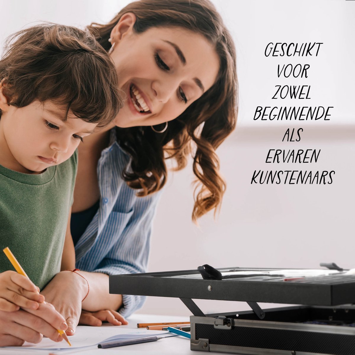 Tekendoos 145pcs - Schilderkisten en Schilderbenodigdheden - Schilderen voor Volwassenen - Hobby & Creatief - In metalen opbergkoffer - afbeelding 2
