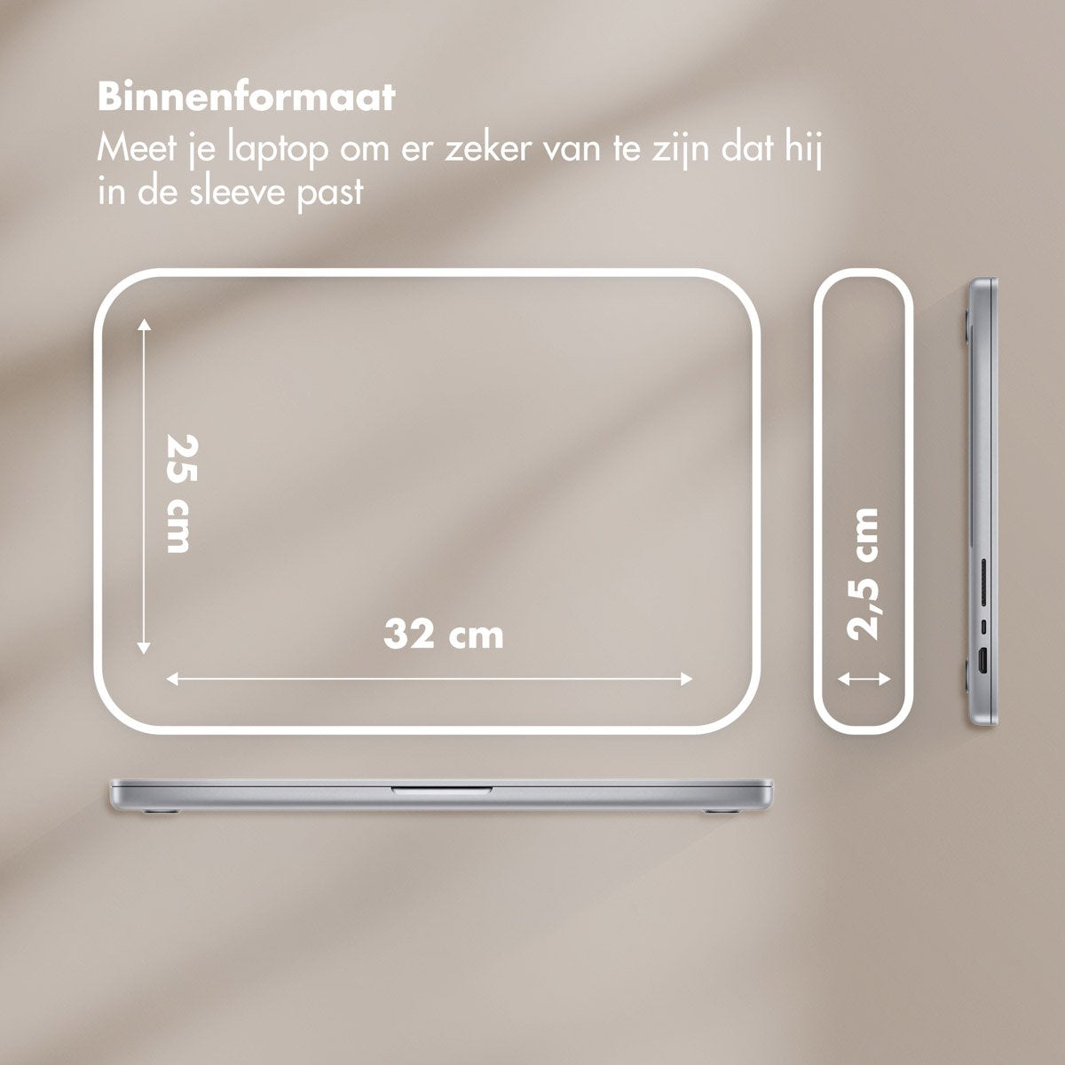Selencia Teddy Laptop Sleeve - Laptop Hoes geschikt voor 13 / 13.3 / 13.6 / 14 / 14.2 inch - Sand - afbeelding 2