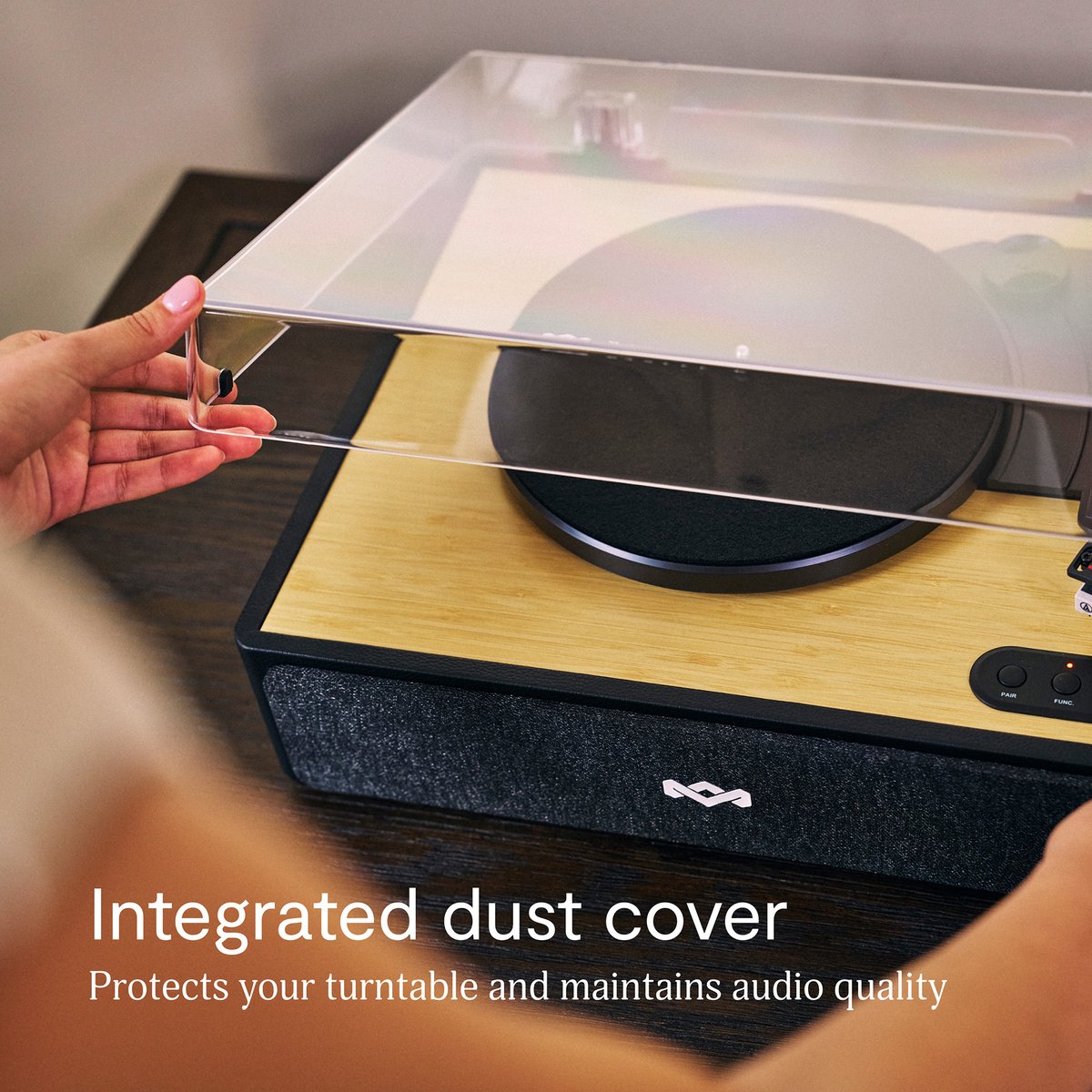 House of Marley Rise Up Bluetooth Platenspeler - Ingebouwde Speakers - Vinyl - Bluetooth Speakers - Auto-stop - Draadloos - Home Audio - Gemaakt van Duurzame Materialen - afbeelding 3