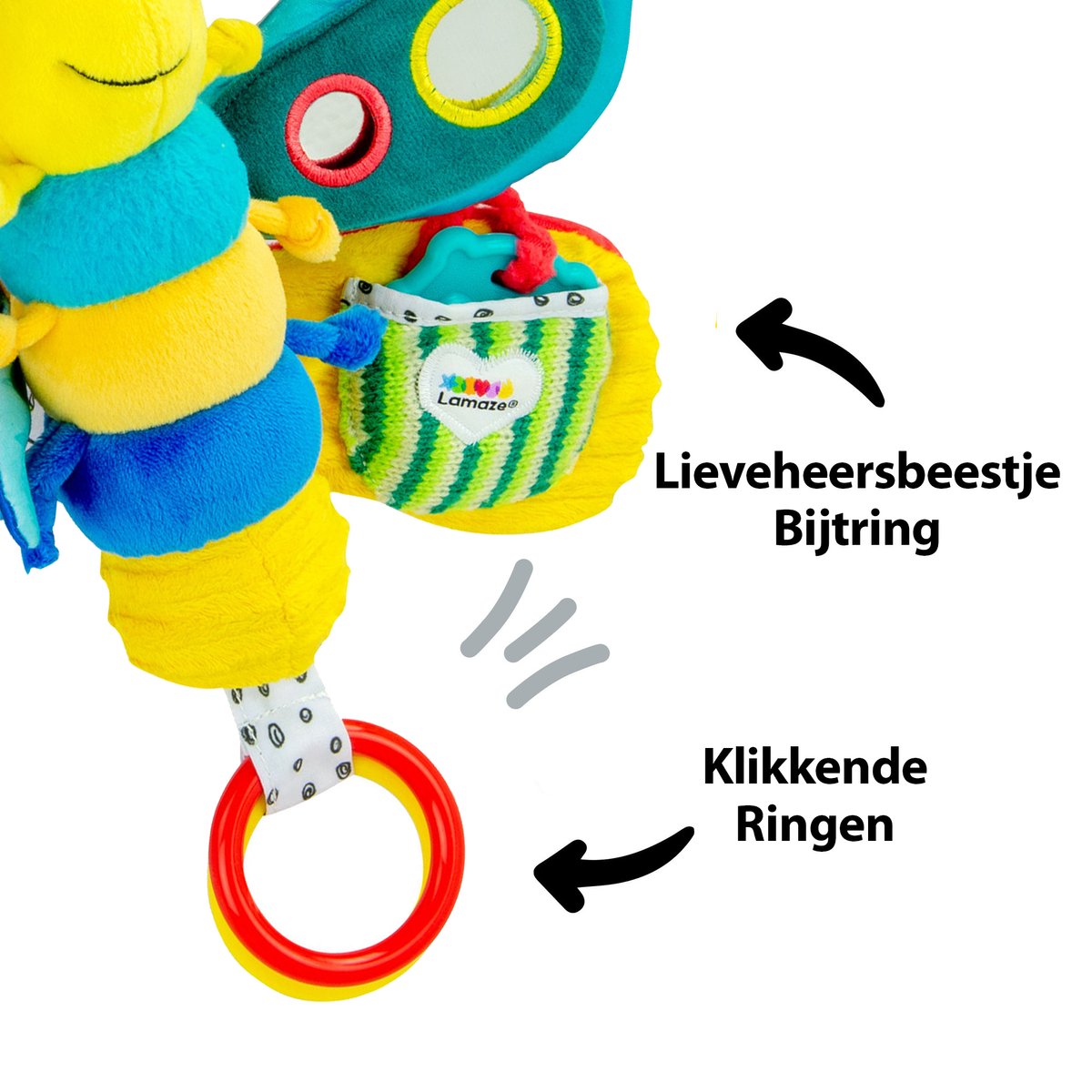 Lamaze Freddie De Vuurvlieg - Grijp- en bijtspeelgoed - Babyspeelgoed - Knuffel - Spelen en ontdekken - afbeelding 2
