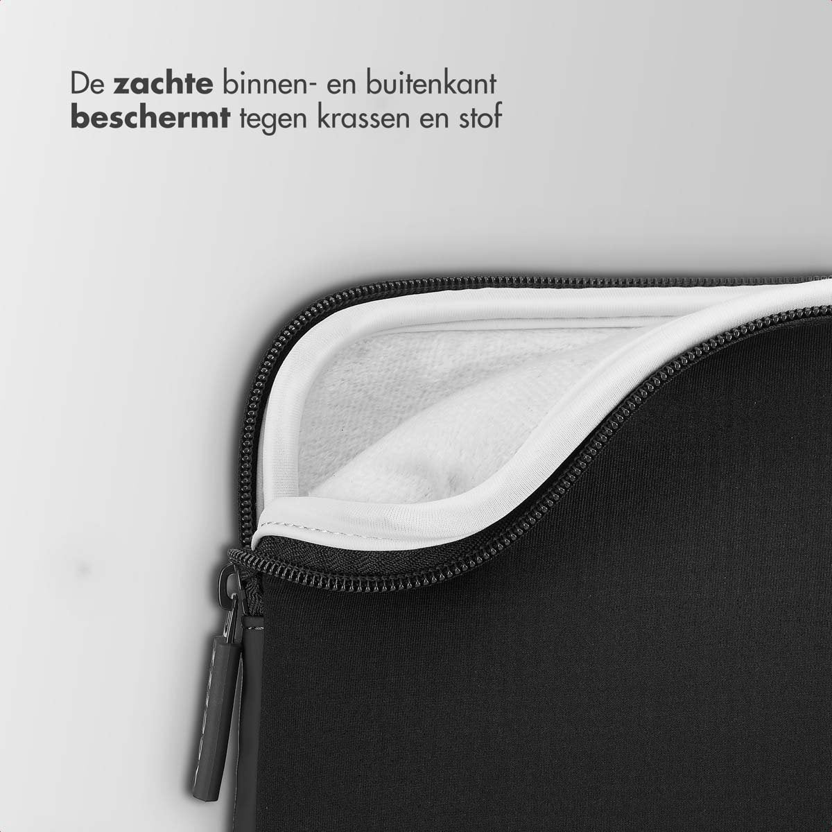 Accezz Laptop sleeve - Laptop Hoes geschikt voor 15 / 15.3 / 15.6 / 16 / 16.2 inch - Zwart - afbeelding 2
