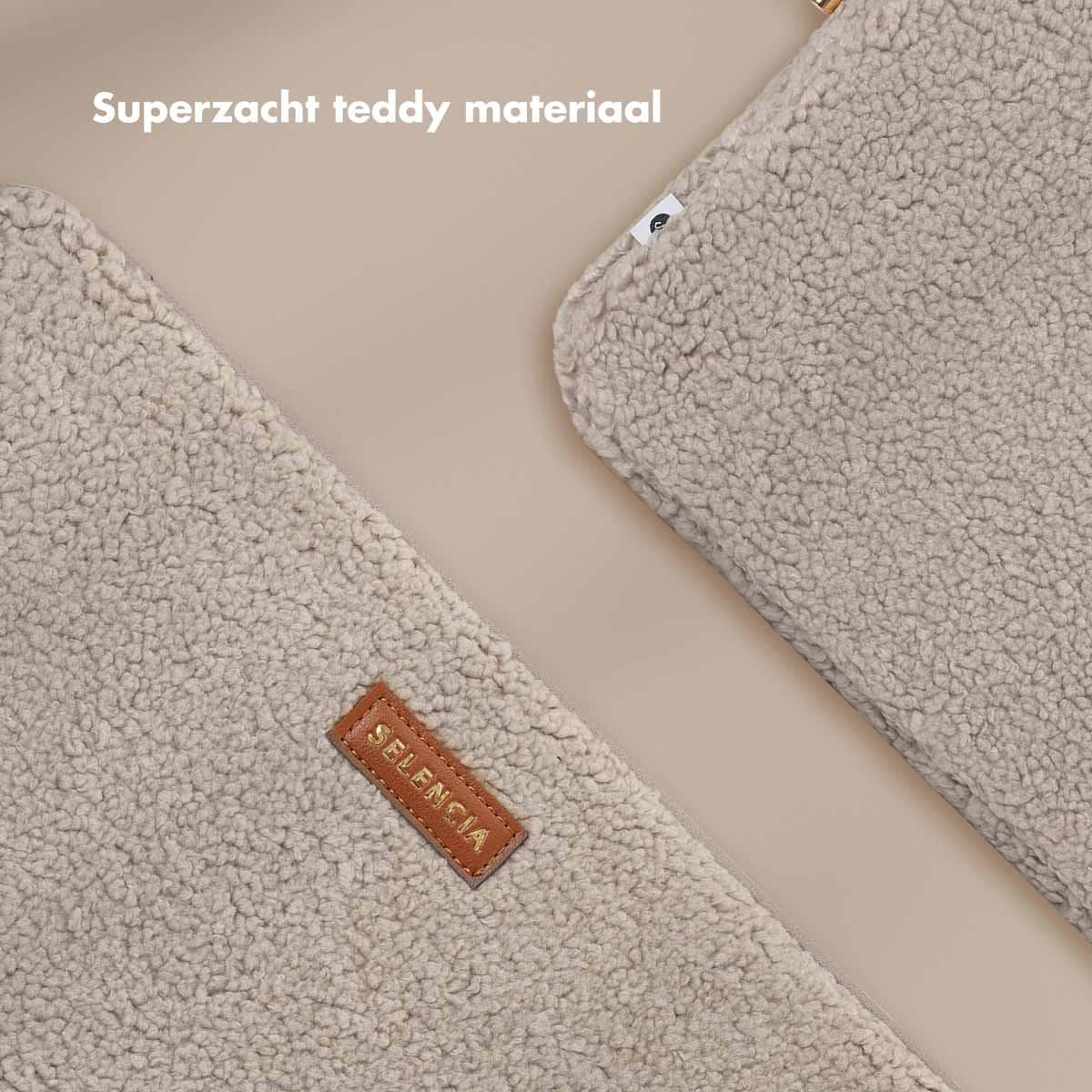 Selencia Teddy Laptop Sleeve - Laptop Hoes geschikt voor 13 / 13.3 / 13.6 / 14 / 14.2 inch - Sand - afbeelding 3