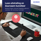 Stane Bureauonderlegger - XXL muismat Zwart - Bureaumat - Vegan Leer - Dubbel gestikt - 80x40 - afbeelding 5