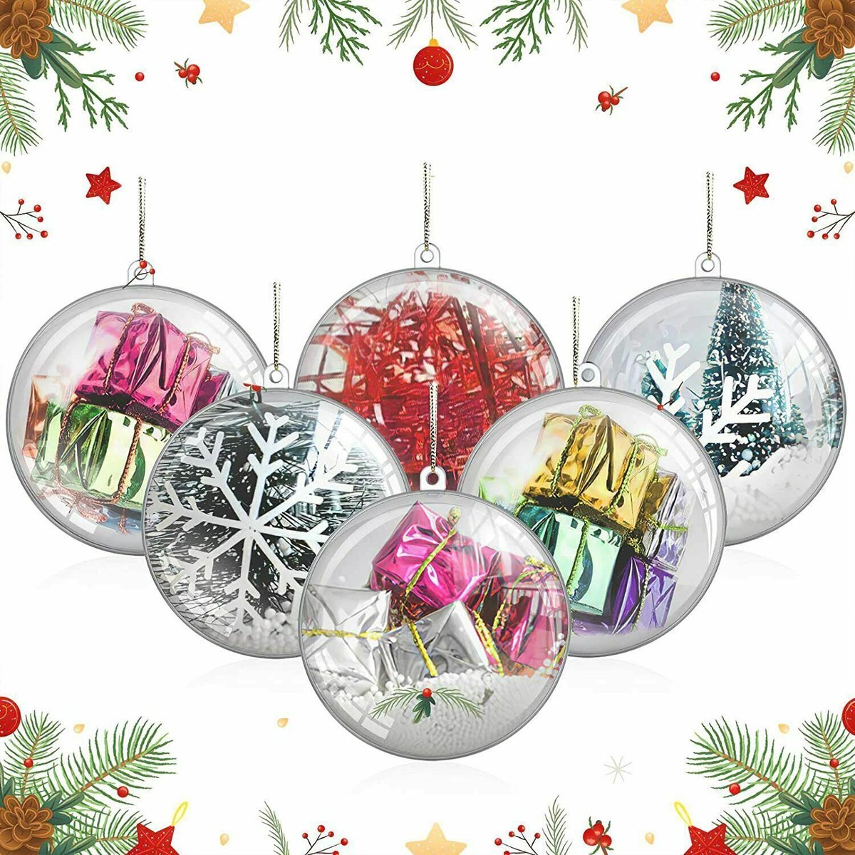 Uten Kerstballen Plastic - 20 Kunststof Kerstballen - Ø 8cm - Transparante - Diy kerstbal - Voor Halloween, Kerst, Verjaardag, Feesten, Bruiloft, Home Versiering Ballen - afbeelding 1