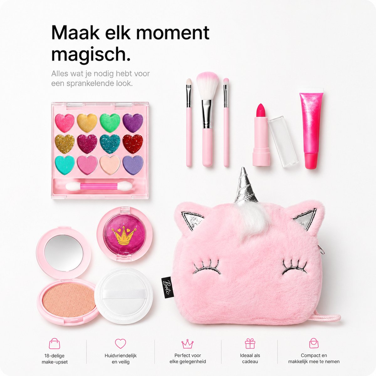 BOTC Make-up speelgoedset met eenhoorntasje - afbeelding 2