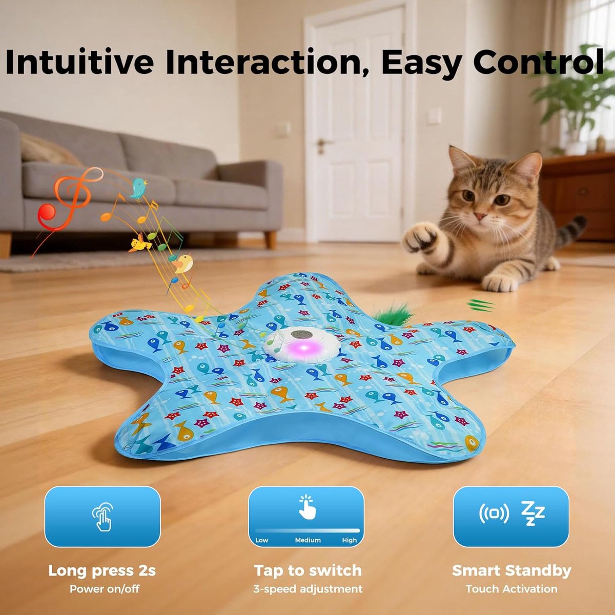 Interactief Kattenspeelgoed - Elektrisch Kattenspeelgoed - Kattenhengel - Verstoppertje Kattenspeeltje - Speelgoed Kat - Kattenspeeltjes Automatisch - Huisdierspeelgoed - Oplaadbaar - Kat Speelhengel met Veren - Kitten Speeltjes - Tegen Verveling - afbeelding 3