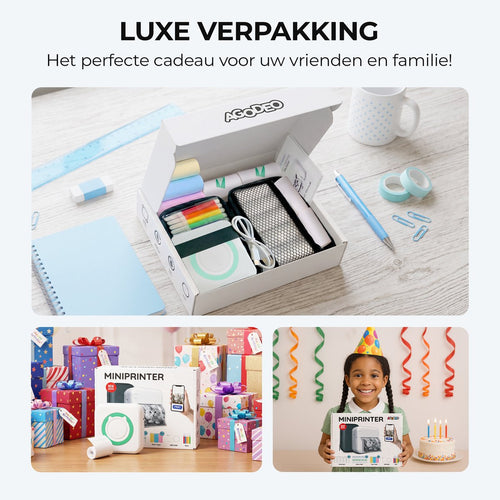 Agodeo Mini Printer - 300 DPI - Pocket Printer - Fotoprinter voor Mobiel - afbeelding 2