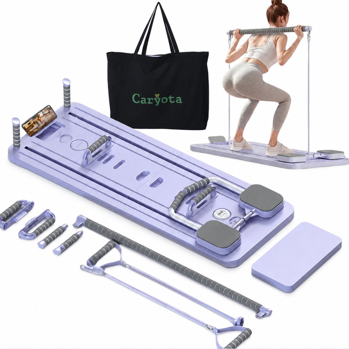 Caryota Pilates Board - Inklapbare Reformer voor Thuis - afbeelding 1