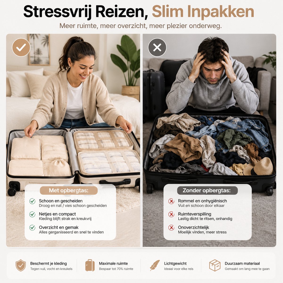 BOTC Packing Cubes Set 9-Delig - koffer organizer set - koffer organizer - afbeelding 3