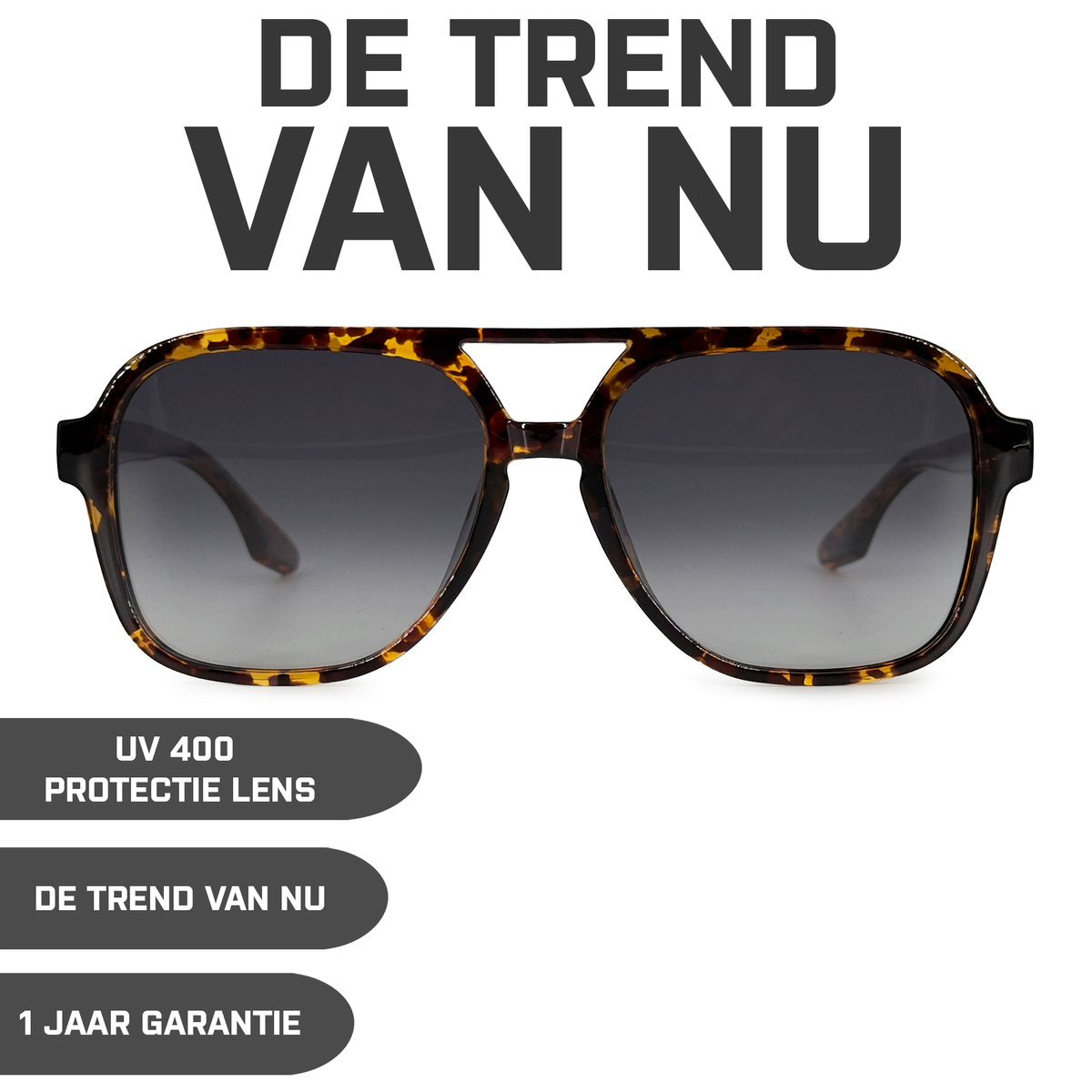 DUTCH'D® - Zonnebril - Heren & Dames - Polarized - Tortoise - Sterk Montuur - Met Case - Gepolariseerd - Auto bril - UV 3 Bescherming - afbeelding 2