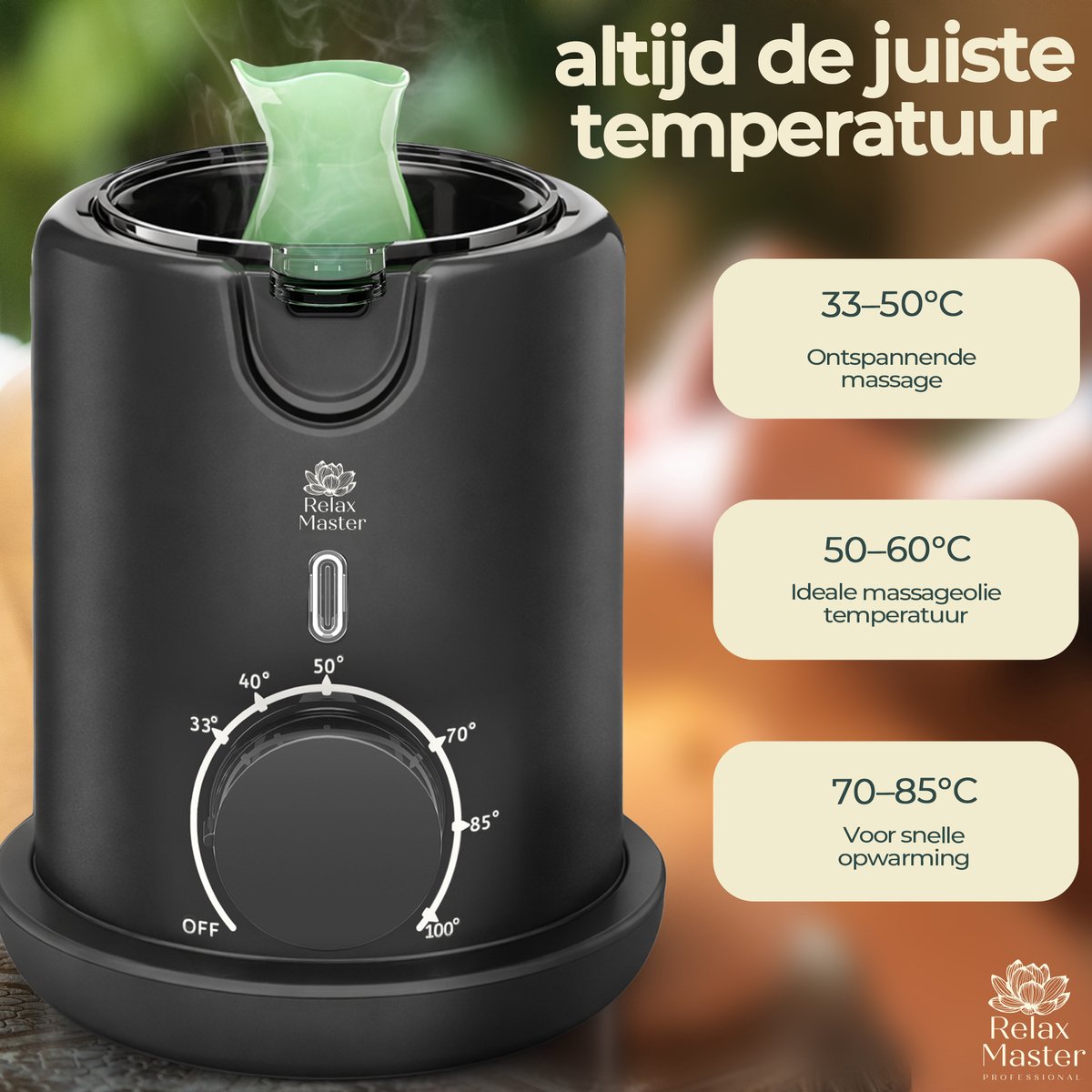Relax Master Massage Olie Verwarmer Ember - Temperatuur Instelbaar - Massage Olie Erotisch - Keramisch Schenkkan - afbeelding 5