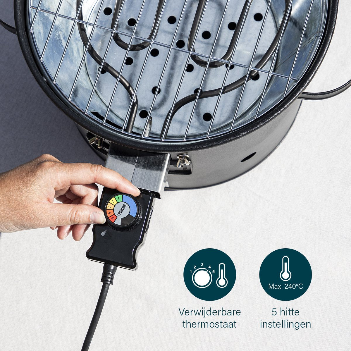 Houtskool BBQ - Princess 112240 Hybride Bucket Barbecue - Elektrische BBQ - Met en zonder houtskool te gebruiken - afbeelding 3