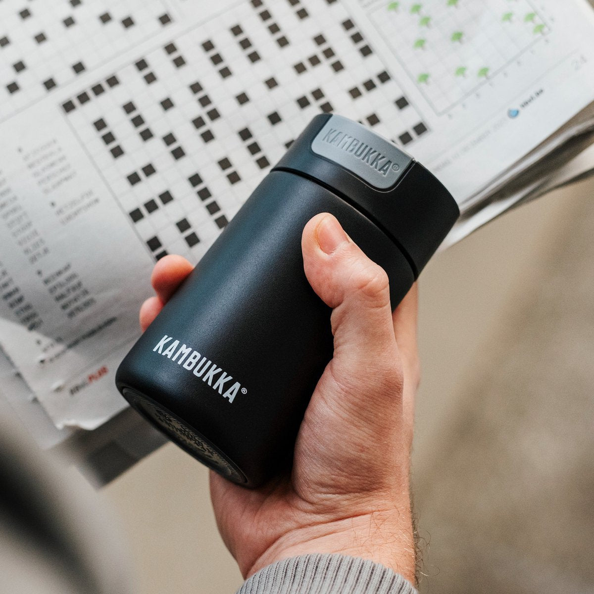 Kambukka Olympus Thermosbeker 300 ml - Koffiebeker To Go - makkelijk reinigen - lekvrije Koffiebeker - RVS - Zwart - afbeelding 5