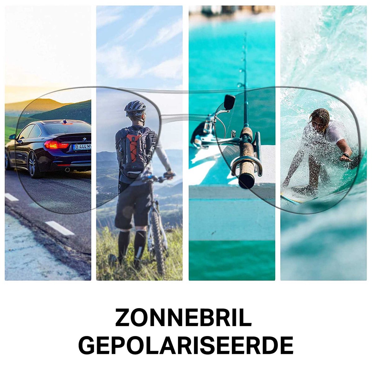 Traveltime® - Piloten Zonnebril - Gepolariseerd - Dames / Heren - Unisex - met Volledig Cadeaupakket - Zwart - afbeelding 3