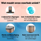 Jake and Jacky Automatische Voerbak - Inclusief 2 RVS Voerbakken & 2 Slowfeeders - Voerautomaat & Anti-Schrokbak - Voerdispenser Kat en Hond - Eetbak voor Katten & Honden - 5 Liter - Zwart - afbeelding 4