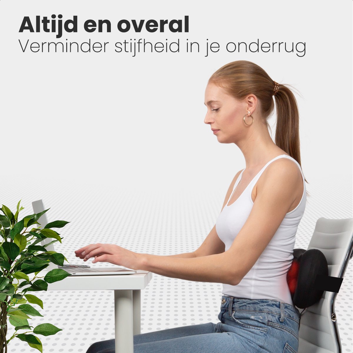 Auronic Draadloos Shiatsu Massage kussen - Elektrisch Nek en Rug Massage Apparaat - Infrarood Warmte Functie - afbeelding 3