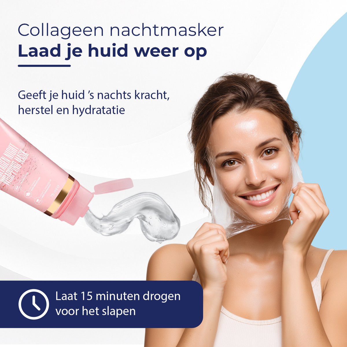 Collageen Wrapping Makser - Bio-Collagen Gezichtsmasker - Korean Beauty Mask – Hyaluronzuur - Night - afbeelding 4