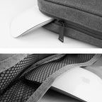 Laptophoes 15,6 inch - Laptop Sleeve, Tablet Hoes met kabel organizer etui - Donker Grijs - afbeelding 3