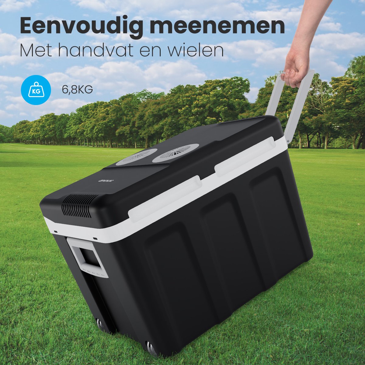 Auronic Koelbox Elektrisch 12V en 230 volt - 40L - Auto - Camping Koelkast - Koelen en Verwarmen - Frigobox - Zwart - afbeelding 4