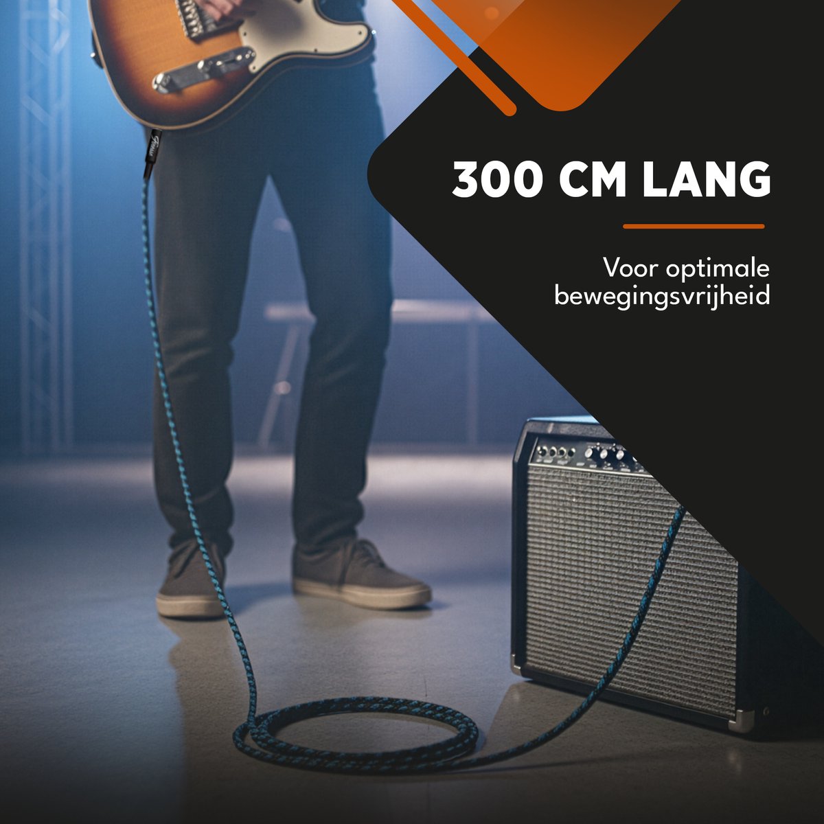 Finesse Gitaarkabel - 300cm - Jack 6.35mm - Audio Kabel - Instrumentkabel - Gitaar Kabel - afbeelding 5