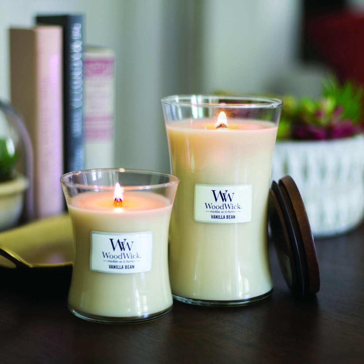 WoodWick Hourglass Large Geurkaars - Vanilla Bean - 130 branduren - afbeelding 5
