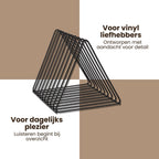LP Opbergsysteem - Zwart - Elpee Opbergrek - Platenrek van Metaal - Opbergrek LP - Vinyl OpbergSysteem - 50 tot 60 Platen - Bordenstandaard - Boekenstandaard - afbeelding 3