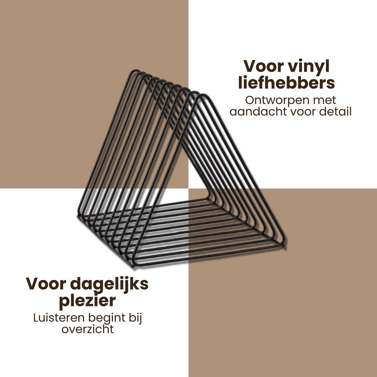 LP Opbergsysteem - Zwart - Elpee Opbergrek - Platenrek van Metaal - Opbergrek LP - Vinyl OpbergSysteem - 50 tot 60 Platen - Bordenstandaard - Boekenstandaard - afbeelding 3