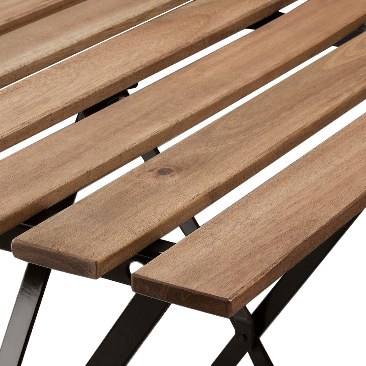3-Delige Bistroset - Acaciahout / Metaal - 2 Tuinstoelen & 1 Tuintafel - Tuinset 2 persoons - Inklapbaar - afbeelding 3