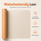 Sounix Dubbelzijdige Bureau Onderlegger - Bureaumat Kunstleer - 90x45 cm - Muismat XXL - Onderleggers - Bureau Organizer - Beige - afbeelding 4