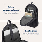 TRVLMORE 36L Rugzak - Rugtas met 17,3 Inch Laptopvak - Schooltas - Laptoptas - Spatwaterdicht - Heren en Dames - Jongens en Meisjes - Zwart - afbeelding 5