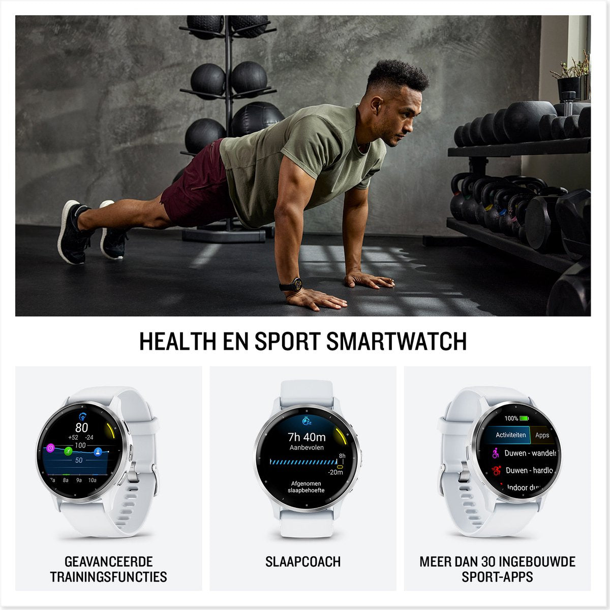 Garmin Venu 3s - Smartwatch - AMOLED-Scherm - 41 mm - French Grey - afbeelding 5