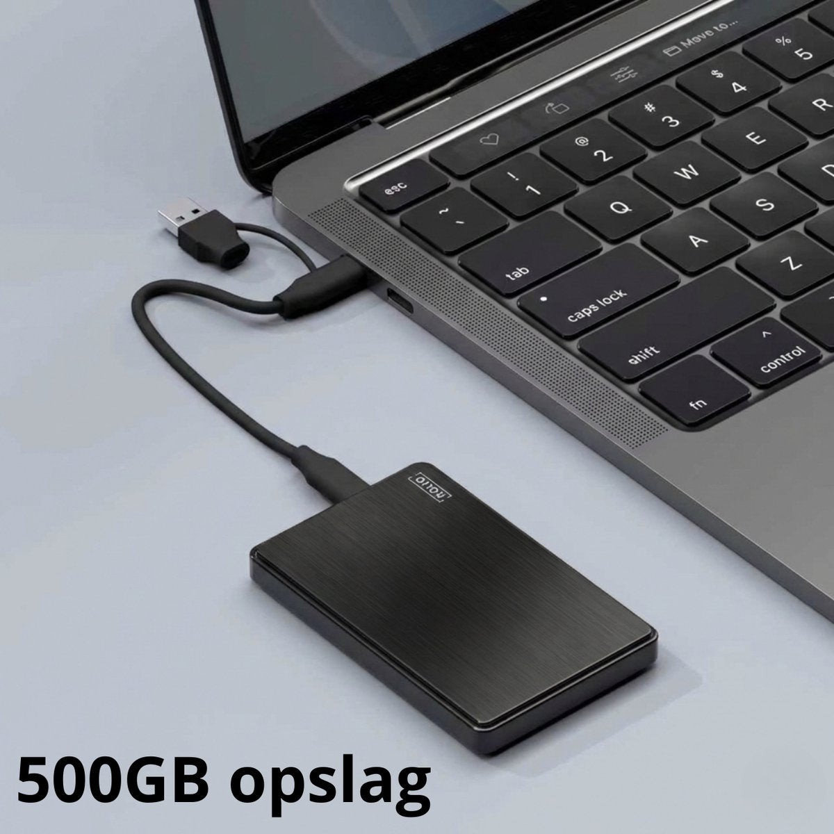 Rolio Externe Harde Schijf - USB 3.1 en USB C - 1Gbps snelheid - 500GB Opslag - afbeelding 3