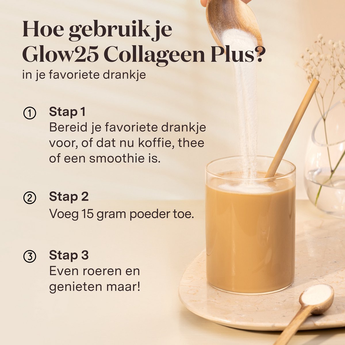 Glow25® Collageen Plus (450 gram) - met vitamine C, zink en biotine - afbeelding 4