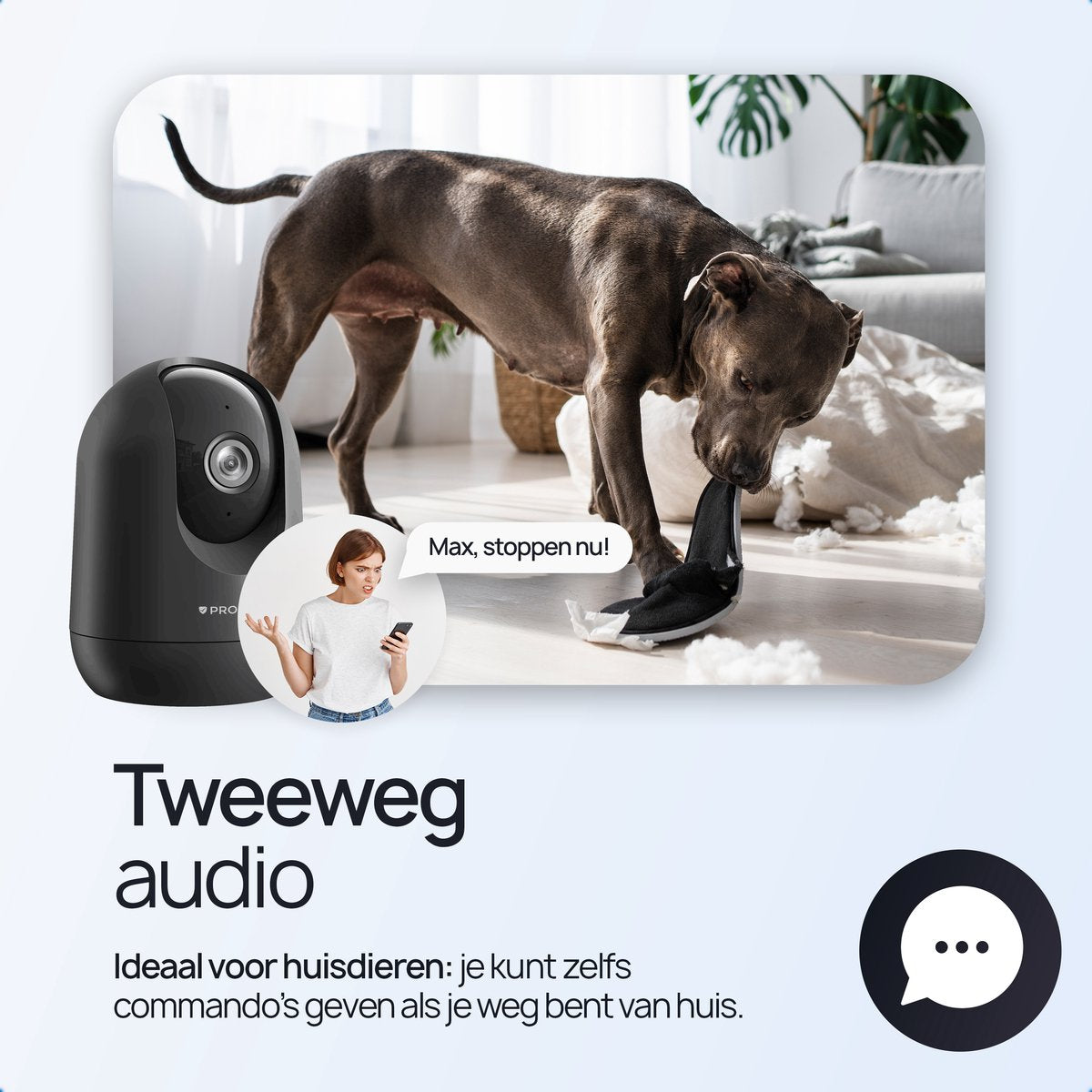 Protectly® Beveiligingscamera binnen - 2K Ultra HD - 64GB SD - Huisdiercamera met app - Beveiligingscamera's - Wifi Camera APP - Volgt beweging en geluidsdetectie - Bewakingscamera - 2.4/5 GHz - Zwart - afbeelding 5