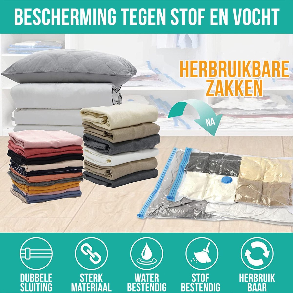 Strex Vacuümzakken voor Kleding & Dekbedden - 14 stuks - afbeelding 3