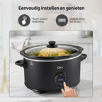 Olvy Digitale Slowcooker met Timer - Incl. Slowcooker e-kookboek - PFAS-vrij - 6 Liter - Keramische binnenpan - afbeelding 2
