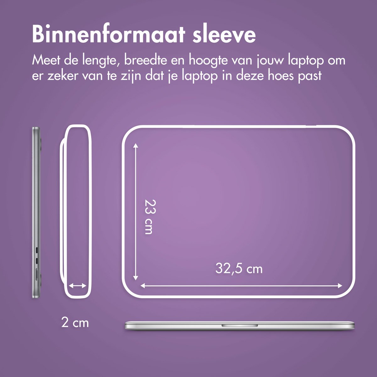imoshion Laptop sleeve met vak - Laptop Hoes geschikt voor 14 / 14.2 inch - Sandstone - afbeelding 3
