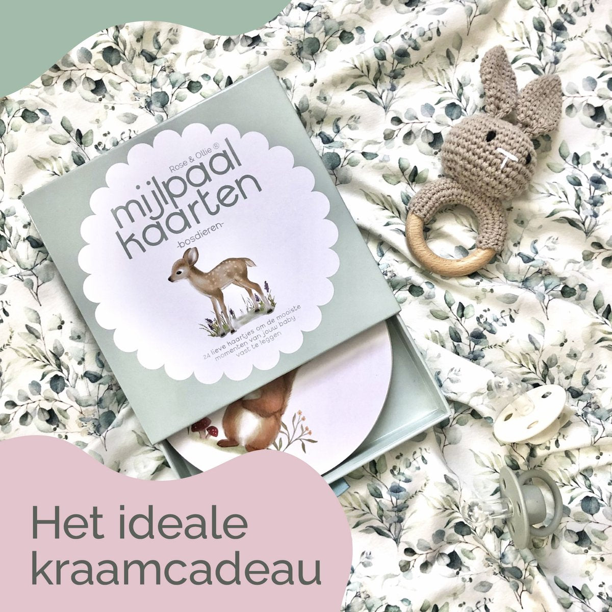 Rose & Ollie Mijlpaalkaarten baby - Bosdieren - babyshower - kraamcadeau - afbeelding 5