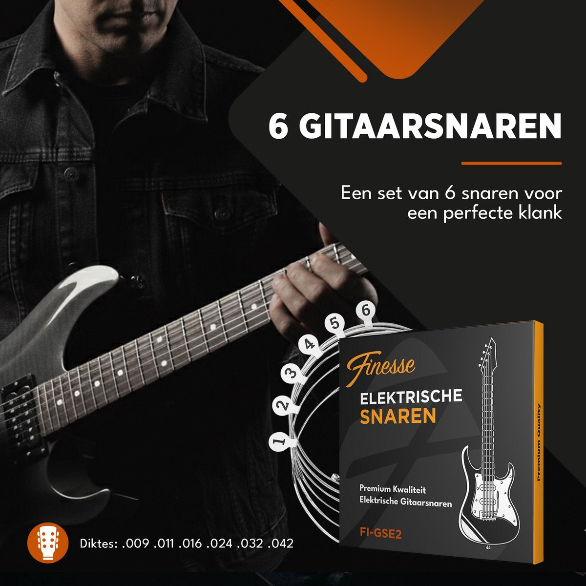 Finesse Gitaarsnaren Elektrische Gitaar - met Plectrums - .009 tot 0.42 - Gitaar Snaren - afbeelding 2
