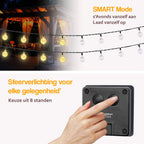 Happy Goods Solar Tuinverlichting op Zonneenergie - 100 LED 2x50 Lichtsnoer Buiten - 10 m Verlicht en 4 m Snoer - Buitenverlichting Lichtslinger - Lichtsnoeren - afbeelding 3