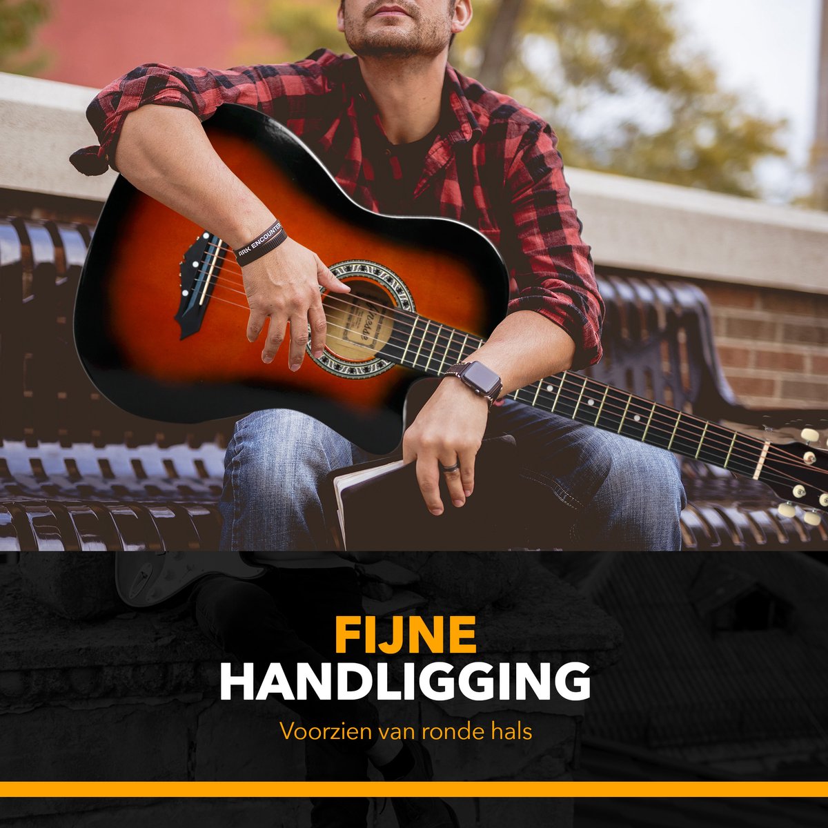 Finesse Akoestische Gitaar - met Videocursus - Western Gitaar - Gitaar Kind & Volwassenen - Sunburst - afbeelding 4