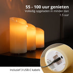 FlinQ Oplaadbare LED Kaarsen met Bewegende Vlam - 3 stuks - afbeelding 3