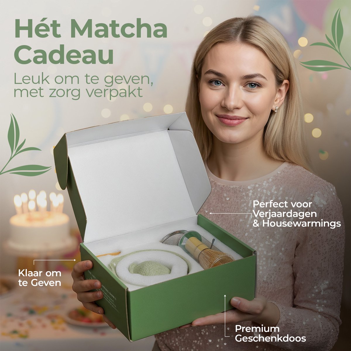 Comforder Matcha Set - 5 Delige Starterkit met Whisk Klopper en Kom - Thee Set Groen - afbeelding 5