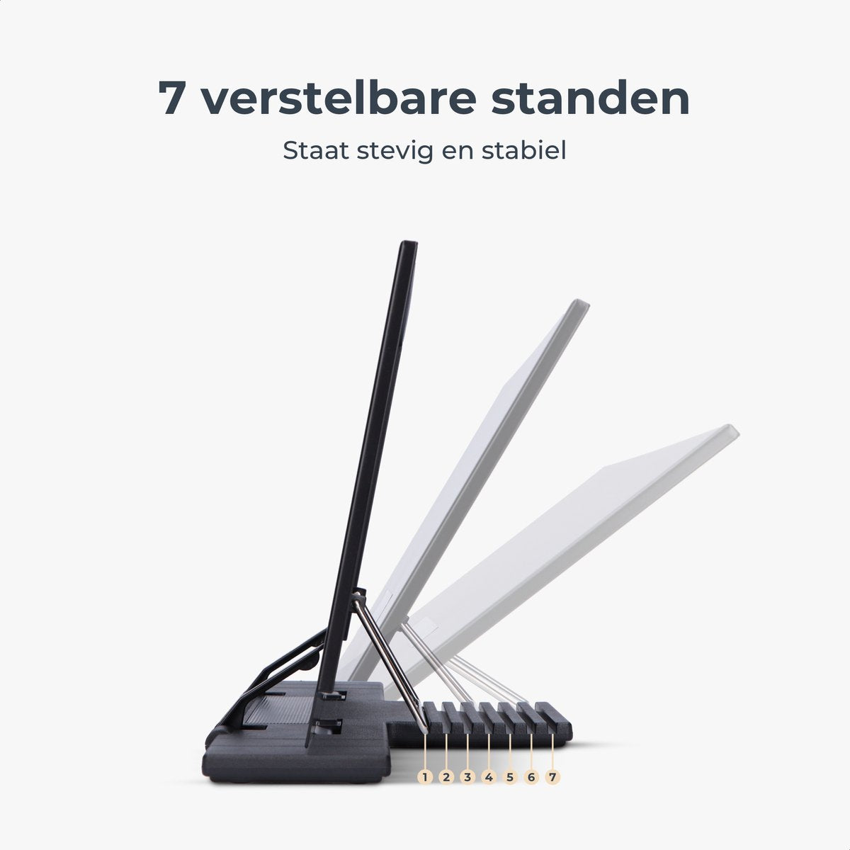 Castagnola Verstelbare Boekenstandaard - Boekenhouder met 7 Standen - Kookboekhouder Metaal - Tablethouder Zwart - Anti Slip Leesstandaard - Boekensteun - afbeelding 4