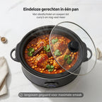Olvy Digitale Slowcooker met Timer - Incl. Slowcooker e-kookboek - PFAS-vrij - 6 Liter - Keramische binnenpan - afbeelding 3