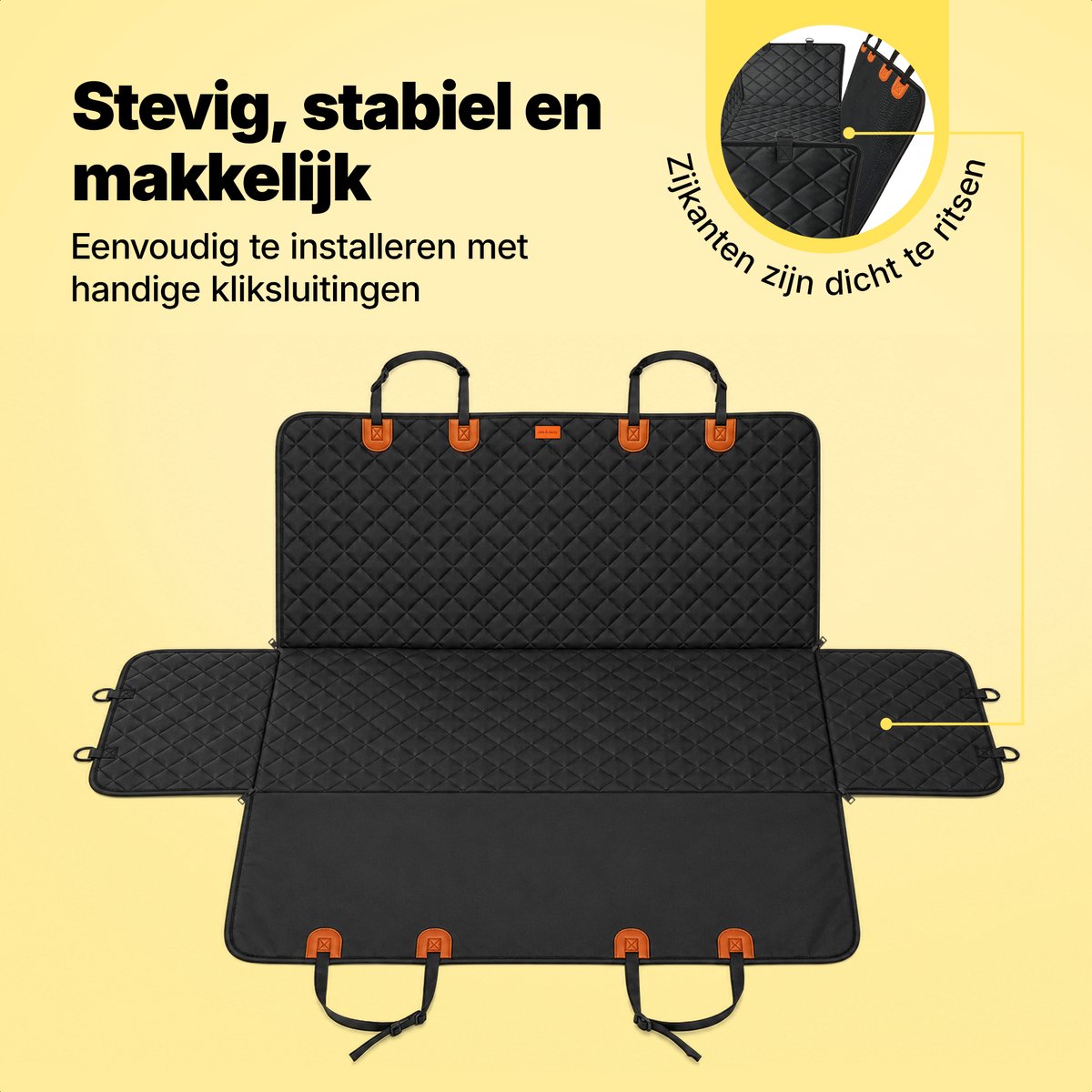 Jake and Jacky Hondendeken Auto Achterbank en Kofferbak - Autodeken Hond - Hondenkleed - Beschermhoes Auto - Incl. Hondenriem, Ophangriemen & Opbergtas - afbeelding 4